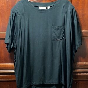 Venezia Vintage plus size 26/28 Black Short Sleeve rayon Tunic with Pocket